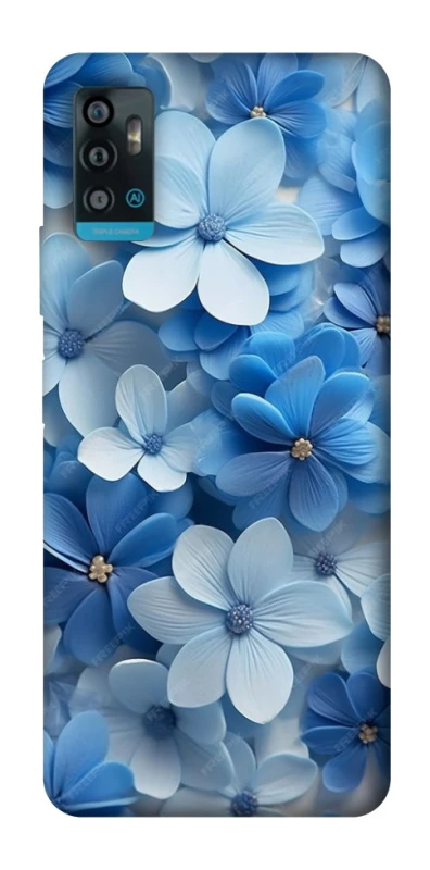 Чехол на ZTE Blade A71 Синие цветы фото 1 из 1