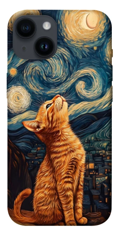 Чехол на Apple iPhone 14 (6.1") van gogh cat фото 1 из 1