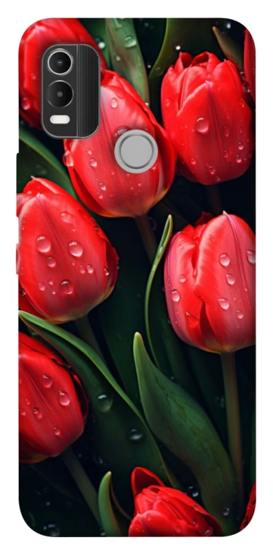 Чохол на Nokia C21 Plus Червоні тюльпани фото 1 з 1