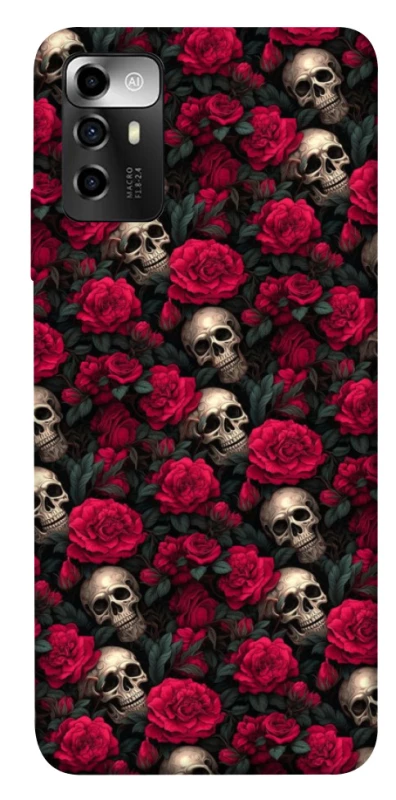 Чохол на ZTE Blade A72 Черепа та рози фото 1 з 1