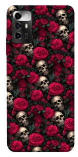 Чехол на ZTE Blade A72 Черепа и розы фото 1 из 1