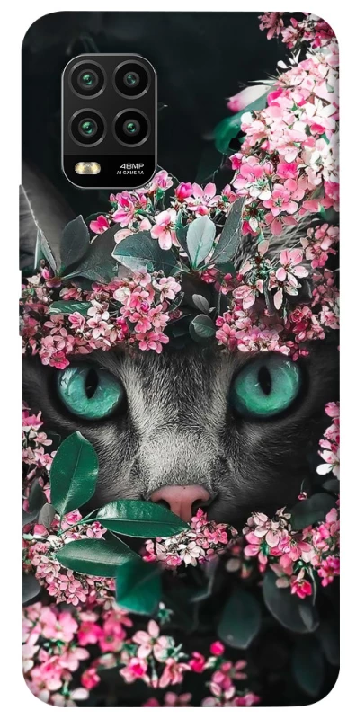 Чохол на Xiaomi Mi 10 Lite Кіт в квітах фото 1 з 1
