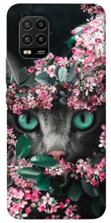 Чехол на Xiaomi Mi 10 Lite Кот в цветах фото 1 из 1