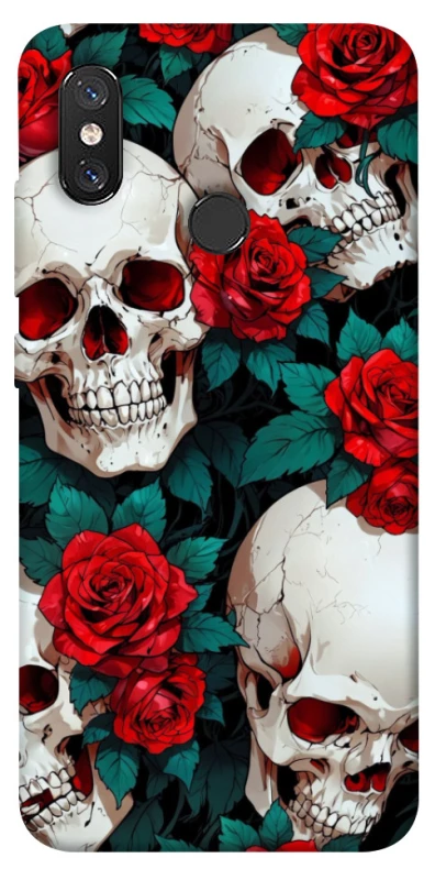 Чохол на Xiaomi Mi 8 skull and rose фото 1 з 1