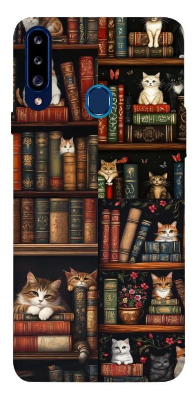 Чехол на Samsung Galaxy A20s Cats & Books фото 1 из 1