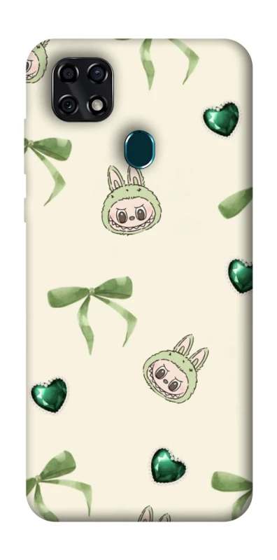 Чехол на ZTE Blade 20 Smart Labubu Green Heart фото 1 из 1