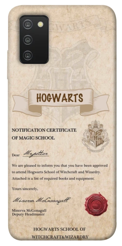 Чехол на Samsung Galaxy A03s The Hogwarts acceptance letter фото 1 из 1