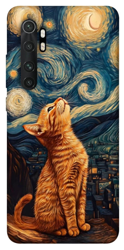 Чехол на Xiaomi Mi Note 10 Lite van gogh cat фото 1 из 1
