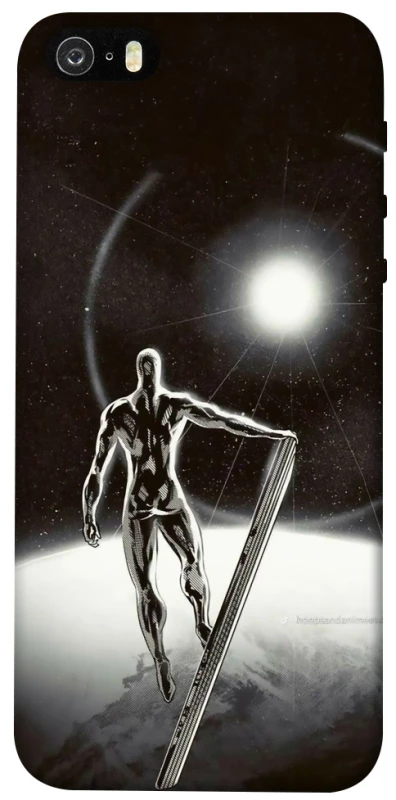 Чехол на Apple iPhone 5/5S/SE Серебряный сёрфер фото 1 из 1