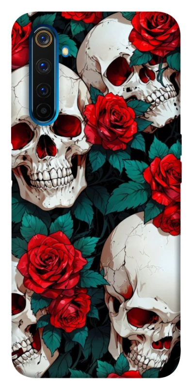 Чохол на Realme 6 Pro skull and rose фото 1 з 1