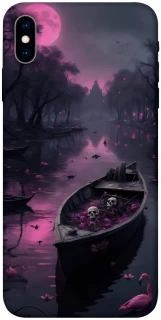 Чехол на Apple iPhone X (5.8") Boat and flamingo фото 1 из 1