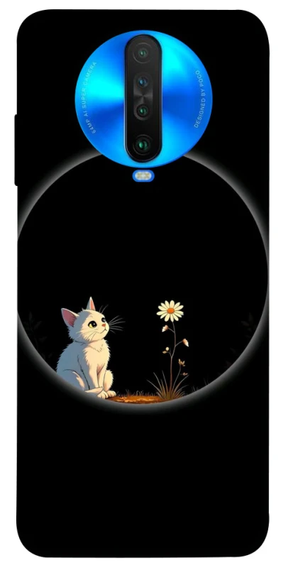 Чехол на Xiaomi Poco X2 Cat and flower фото 1 из 1