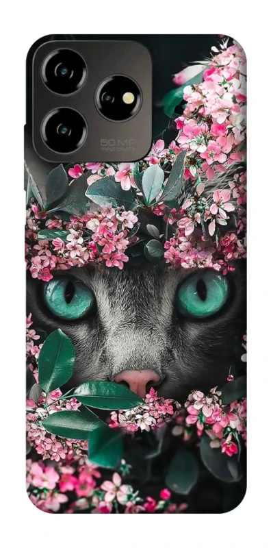 Чохол на ZTE Blade V50 Design 4G Кіт в квітах фото 1 з 1