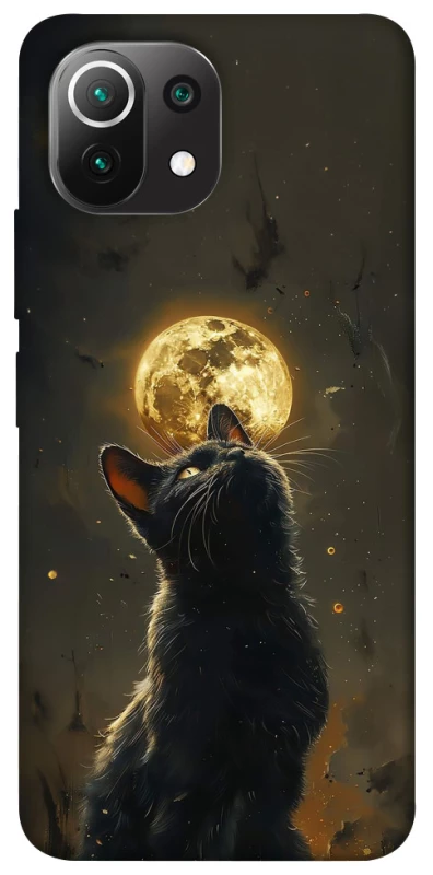 Чехол на Xiaomi Mi 11 Lite Кот под луной v2 фото 1 из 1