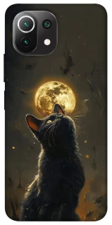 Чехол на Xiaomi Mi 11 Lite Кот под луной v2 фото 1 из 1