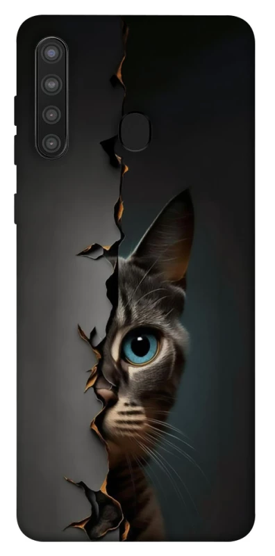 Чохол на Samsung Galaxy A21 Кіт-підглядач v2 фото 1 з 1