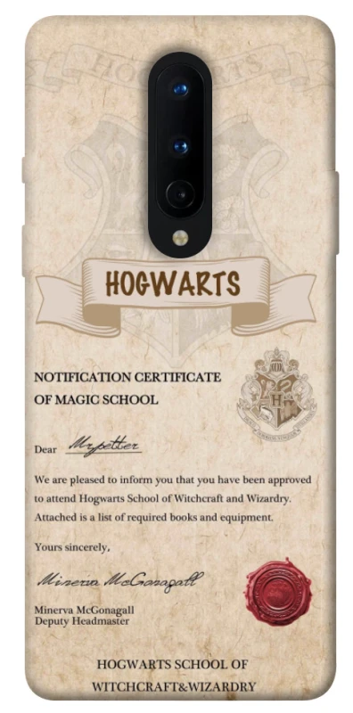 Чехол на OnePlus 8 The Hogwarts acceptance letter фото 1 из 1