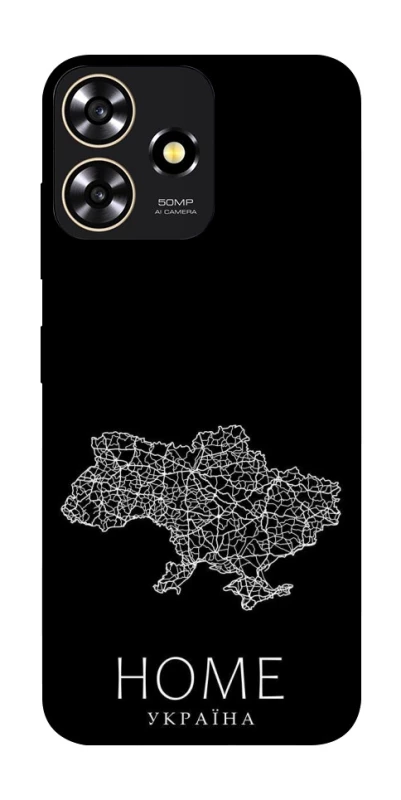 Чохол на ZTE Blade A73 4G Ukraine black map фото 1 з 1