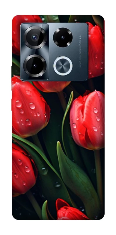 Чехол на Infinix Note 40 Pro 4G Красные тюльпаны фото 1 из 1
