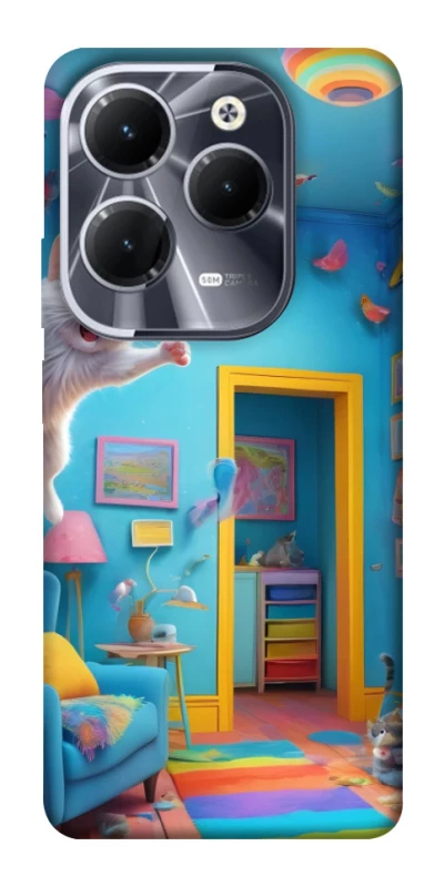 Чехол на Infinix Hot 40 crazy cat фото 1 из 1