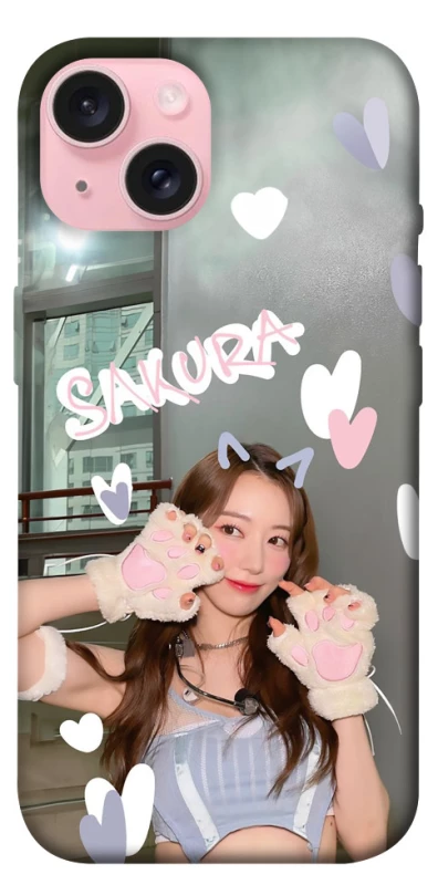 Чехол на Apple iPhone 15 (6.1") Sakura - LE SSERAFIM фото 1 из 1