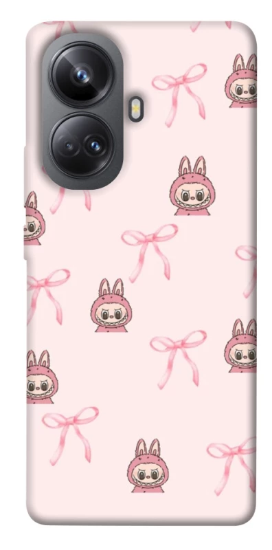 Чехол на Realme 10 Pro+ Pink bows and Labubus фото 1 из 1