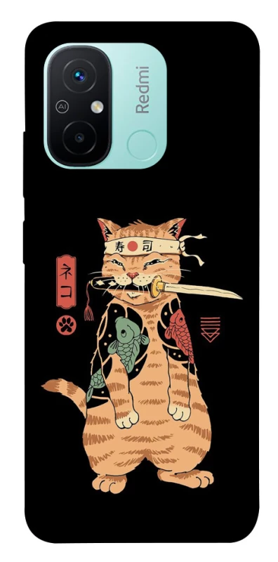 Чехол на Xiaomi Redmi 12C / Poco C55 Кот-самурай фото 1 из 1