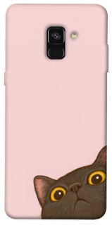 Чехол на Samsung A530 Galaxy A8 (2018) Peeping cat фото 1 из 1