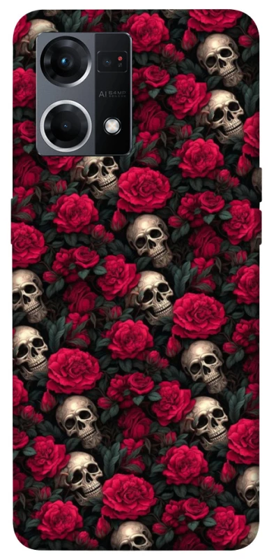 Чехол на Oppo Reno 7 4G Черепа и розы фото 1 из 1