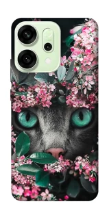 Чохол на Oppo Reno 14 Кіт в квітах фото 1 з 1