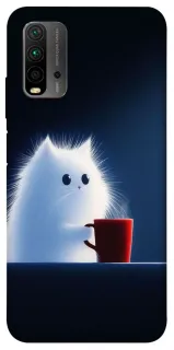 Чехол на Xiaomi Redmi 9T Чехол кот с кофе фото 1 из 1