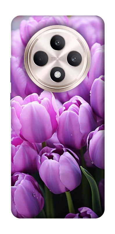 Чехол на Oppo Reno 12 F 4G/5G Фиолетовые тюльпаны фото 1 из 1