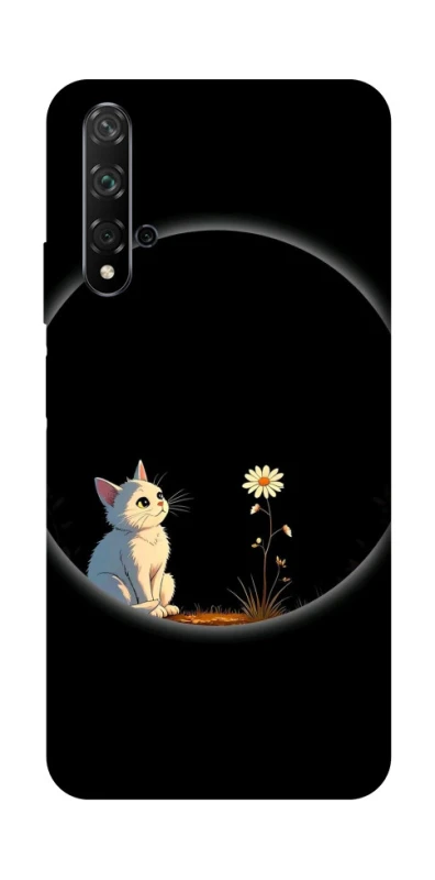 Чохол на Huawei Honor 20 / Nova 5T Cat and flower фото 1 з 1