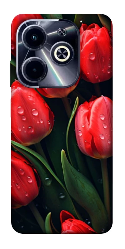 Чехол на Infinix Hot 40i Красные тюльпаны фото 1 из 1