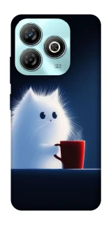 Чехол на ZTE Blade A75 4G Чехол кот с кофе фото 1 из 1