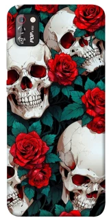 Чохол на TECNO POP 4 Pro skull and rose фото 1 з 1