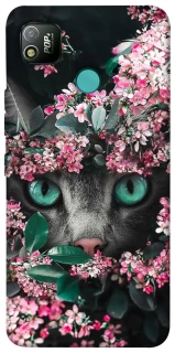 Чохол на TECNO POP 4 Кіт в квітах фото 1 з 1