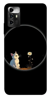 Чехол на ZTE Blade A72 Cat and flower фото 1 из 1