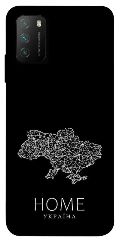 Чехол на Xiaomi Poco M3 Ukraine black map фото 1 из 1