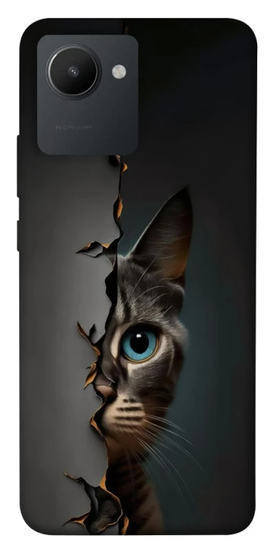 Чехол на Realme C30 Кот-подглядыватель v2 фото 1 из 1