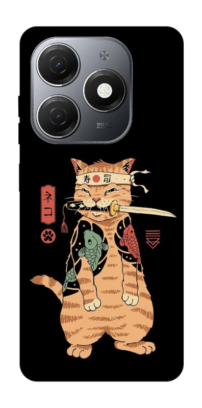 Чохол на TECNO Spark 20 Кіт-самурай фото 1 з 1