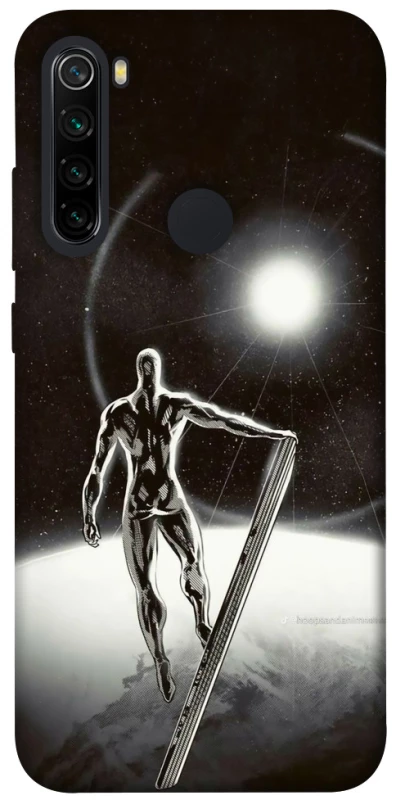 Чехол на Xiaomi Redmi Note 8 Серебряный сёрфер фото 1 из 1