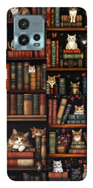 Чохол на Motorola Moto G72 Cats & Books фото 1 з 1