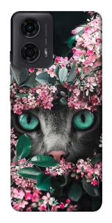 Чохол на Motorola Moto G04 Кіт в квітах фото 1 з 1