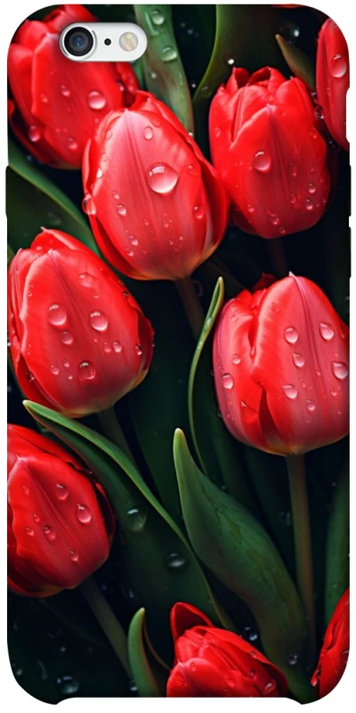 Чохол на Apple iPhone 6/6s plus (5.5") Червоні тюльпани фото 1 з 1