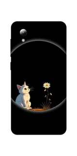 Чехол на ZTE Blade A3 (2019) Cat and flower фото 1 из 1