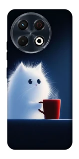 Чехол на TECNO Spark 30 Pro (KL7) Чехол кот с кофе фото 1 из 1