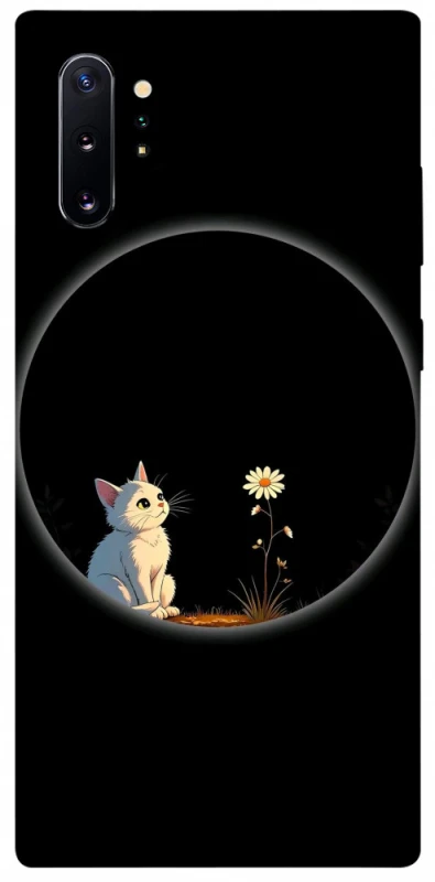Чохол на Samsung Galaxy Note 10 Plus Cat and flower фото 1 з 1