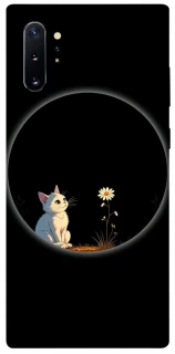 Чехол на Samsung Galaxy Note 10 Plus Cat and flower фото 1 из 1