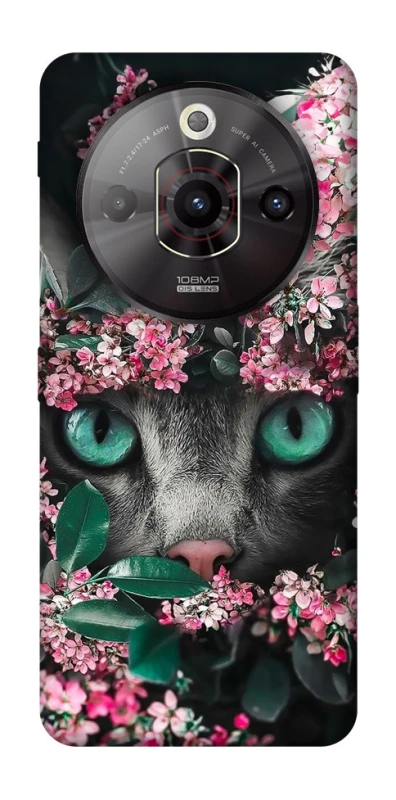 Чохол на ZTE Nubia Focus Pro Кіт в квітах фото 1 з 1